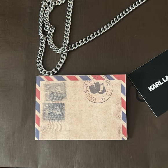 NWT KARL LAGERFELD PARISKosette Shoulder Bag   BLACK w color letters - Picture 3 of 13